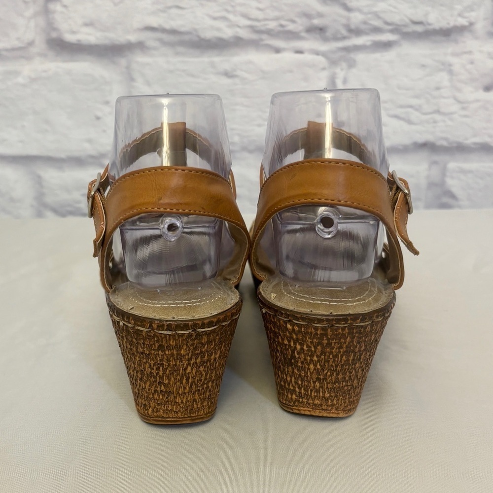 Patrizia 8 Spring Step Malorie Camel Wedge Women’s Tan Sandals Comfort Shoes - Picture 5 of 13